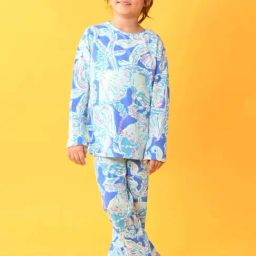 Anthrilo Kids Blue Cotton Printed Full Sleeves T-Shirt & Trouser-picture-24
