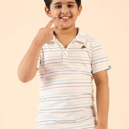 StyloBug Boys White Cotton Blend Printed T-shirt-image-63