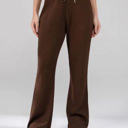 EDRIO Brown Mid Rise Textured Track Pants-image-85