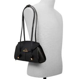ALDO Black Overflow Solid Medium Shoulder Handbag image 4