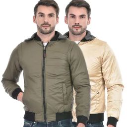 Lawman Pg3 Olive & Beige Regular Fit Reversible Jacket-image-46