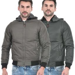 Lawman Pg3 Dark Grey & Black Regular Fit Reversible Jacket-picture-15