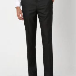 Van Heusen Black Skinny Fit Texture Trousers-image-115