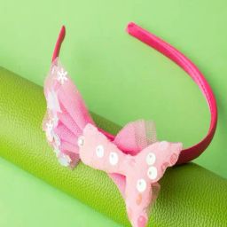 Jewelz Stylish Pink Bow Hair Band for Kids-50