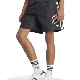 Adidas Originals Black Loose Fit Sports Shorts-image-10
