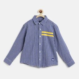 Tales & Stories Kids Royal Blue & White Checks Full Sleeves Shirt-image-74