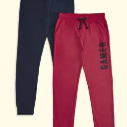 Pantaloons Junior Navy & Red Cotton Printed Trackpants-picture-48