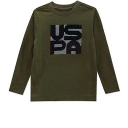 U.S. Polo Assn. Boys Green Cotton Embellished Full Sleeves T-Shirt-image-78