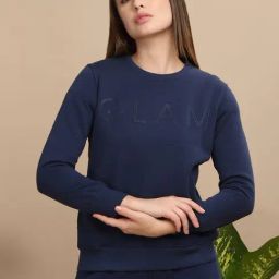 Sweet Dreams Navy Regular Fit Solid Sweatshirt-picture-22