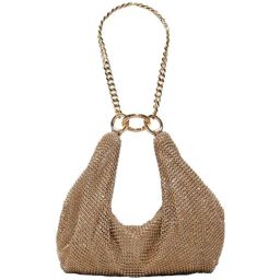 ALDO Gold Embellished Medium Shoulder Handbag-12