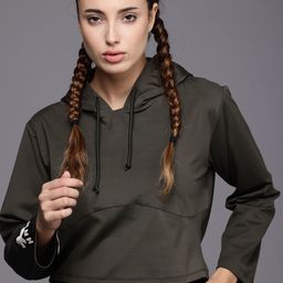 HRX by Hrithik Roshan Hooded Crop Sweatshirt-image-1