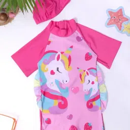 Bubble Berry Girls Pink Printed Swimsuit-picture-18