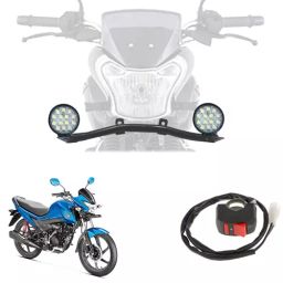 Cartronics 42W Complete Lighting System 14 LED Round Fog Lamp Light for Honda Livo-10
