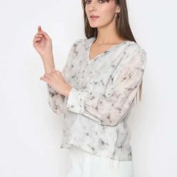 MADAME Grey Printed Top-image-34