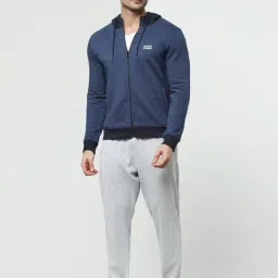 Jack & Jones Navy Regular Fit Cotton Hooded Sweatshirt-picture-7