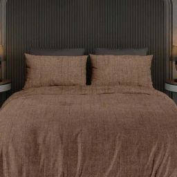 Ariana FLORENCE Brown Cotton 210 TC Double Size Bedsheet With 2 Pillow Covers-image-89
