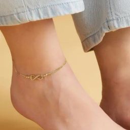 Zavya 92.5 Sterling Silver Gilded Infinity Duo Anklet for Women-image-70
