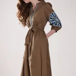 Vero Moda Brown Regular Fit Midi Dress-picture-35