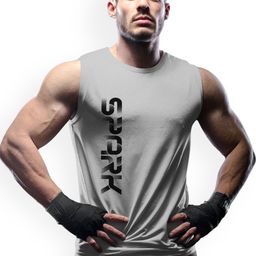 3Colors Printed Round Neck Gym Vest VEST-CCUT-SPARK-GREY_M-image-6