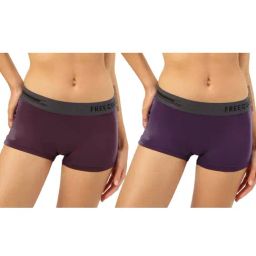 Freecultr Maroon & Purple Plain Boy-Shorts Panties - Pack Of 2-image-98