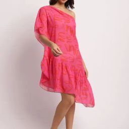 Erotissch Pink Printed Beachwear Cover-Up Dress-picture-19