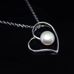 GIVA Anushka Sharma 92.5 Sterling Silver Pearl Heart Pendant with Chain-image-99