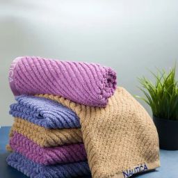 Nautica Cross View Wheat, Lilac & Grapemist Cotton 600 GSM Fluffy Zero Twist Hand Towel - Set of 6-37