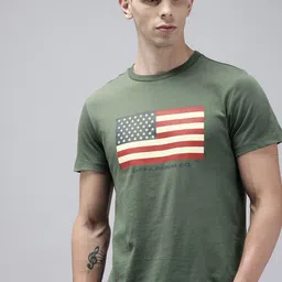 U.S. Polo Assn. Denim Co. Graphic Printed Pure Cotton Slim Fit T-shirt-image-95