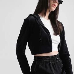 Only Black Regular Fit Cropped Hoodie-image-88
