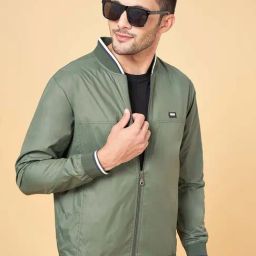 Urban Ranger by Pantaloons Olive Regular Fit Bomber Jacket-image-36