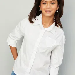 max Girls Spread Collar Long Sleeves Casual Shirt-35