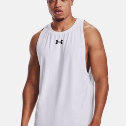 UNDER ARMOUR Men White & Black Brand Logo Printed Sleeveless T-shirt-image-48