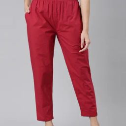 TWIN BIRDS Red Cotton Pants-picture-35