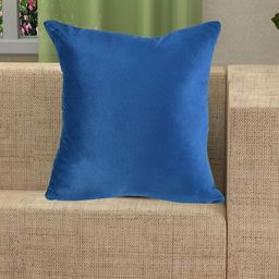 Yellow Weaves Blue Velvet Square Cushion Cover-image-77
