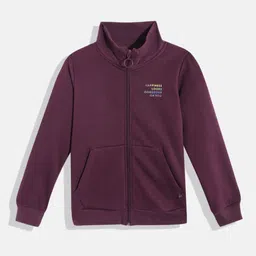 Monte Carlo Girls Purple Solid Mock Collar Sweatshirt-image-47