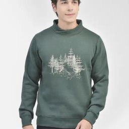 Crimsoune Club Green Slim Fit Printed Sweatshirt-46