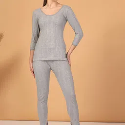 UZARUS Women Striped Cotton Thermal Set-image-71