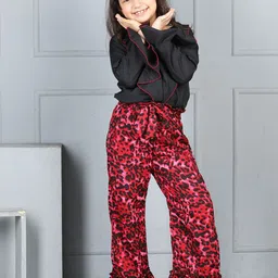 Cutiekins Girls V-Neck Long Sleeves Top With Palazzo-image-97