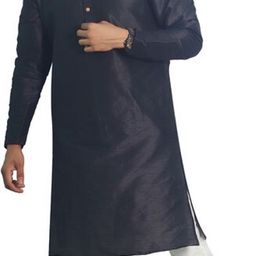 House of Aqss Men Regular Dupion Silk Kurta with Pyjamas-picture-5