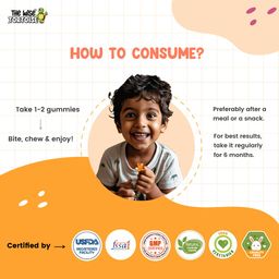 Eye & Brain Health Gummies for Kids | DHA, Lutein | Olympic Orange Flavor | 5-15 Years | The Wise Tortoise | No Artificial Flavors | 30 Gummies image 3