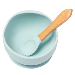 Baby Moo Silicon Bowl And Spoon Dinner Set - Mint Green-19