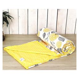 Trance Home Linen Pure Cotton Reversible Dohar Double Bed Size AC Blanket Soft Light Weight Bed Blanket - Yellow White Abstract-image-91