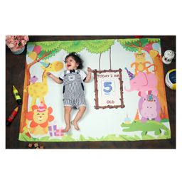 New Comers Milestone Blanket And Props For Baby'S Monthly Photoshoot - Multicolor-image-89