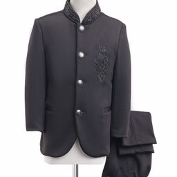 Babyhug Full Sleeves Bandh Gala Party Wear Suit With Sequin Embroidered - Black-image-91