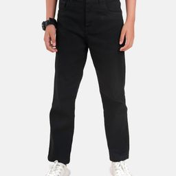 Kiddopanti Full Length Solid Stretchable Denim Jeans - Black-image-94