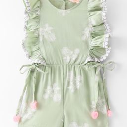 lil' drama Lil Drama Cotton Satin Sleeveless Stylish Jumpsuit - Green-picture-27