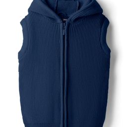 Pine Kids Knit Sleeveless Solid Coloured Front Open Hooded Sweater - Navy Blue-picture-0