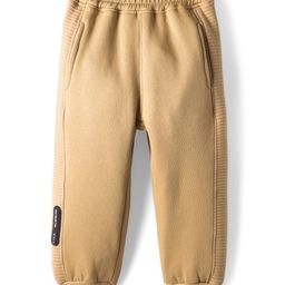 Little Kangaroos Fleece and Woollen Knit Full Length Solid Color Joggers - Khaki-picture-24