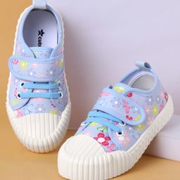 Cute Walk by Babyhug Casual Shoes with Velcro Closure & Floral Print - Light Blue-picture-19