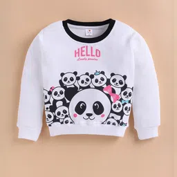 I LOVE MOM Girls White Printed Sweatshirt-picture-19